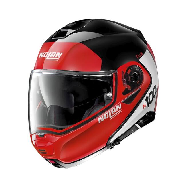 Casco Modulare N100-5 P Distinctive N-com 027 Glossy Black Red Nolan